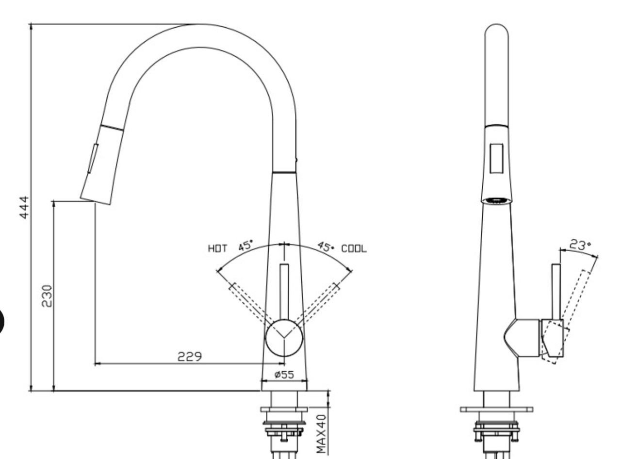 不鏽鋼廚房伸縮花灑龍頭